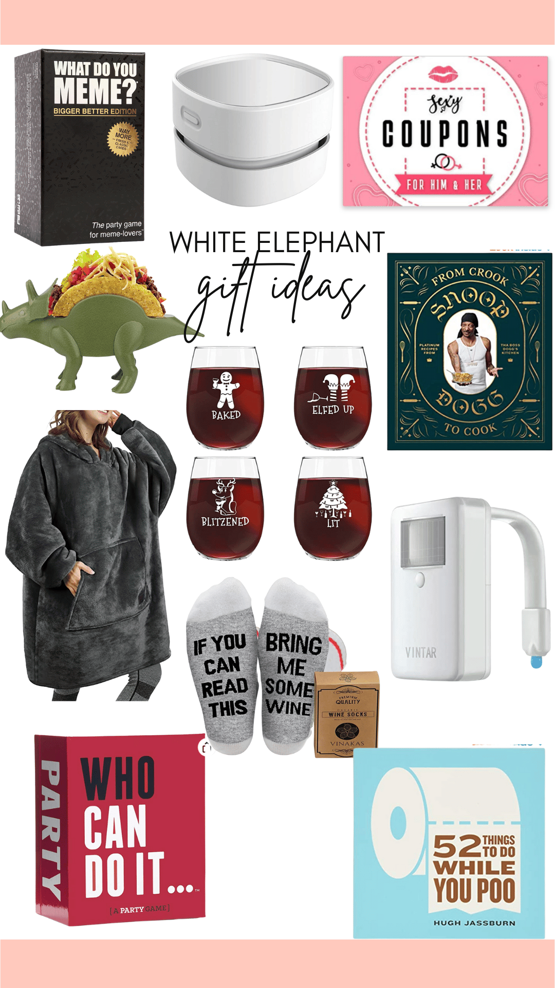 White Elephant Gift Ideas, Gift Guide 2022, Christmas gifts, Stilettos and Diapers