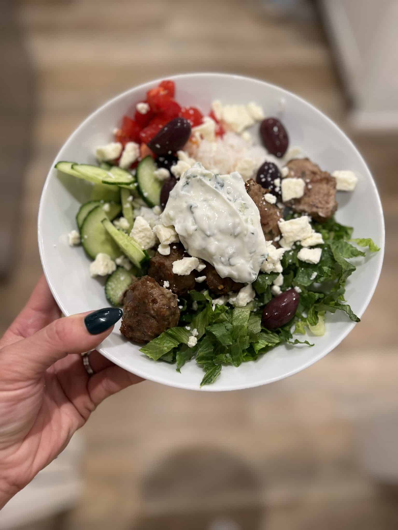 Greek Chicken Meatball Bowls, Easy Family dinner ideas, Stilettos and Diapers