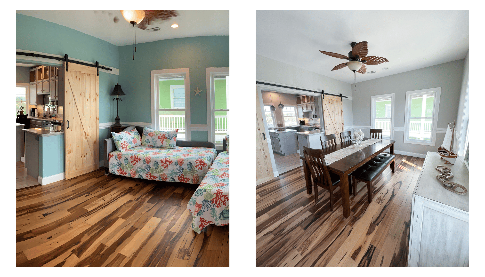 Dining room transformation, Anchors Awey Ocean Isle Beach Before and After, Beach House flip, Ocean isle beach, NC vacation rental, Stilettos and Diapers