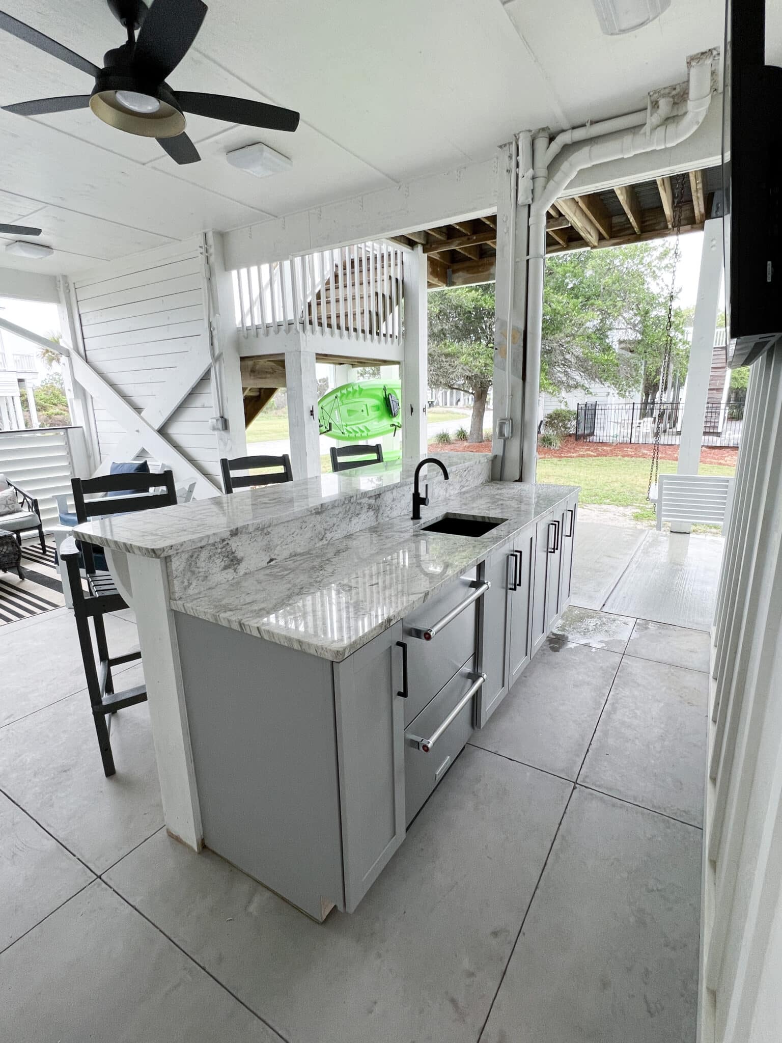 Ocean Isle Beach House Rental, Ocean Isle Beach AirBNB, Beach house tiki bar, Stilettos and Diapers