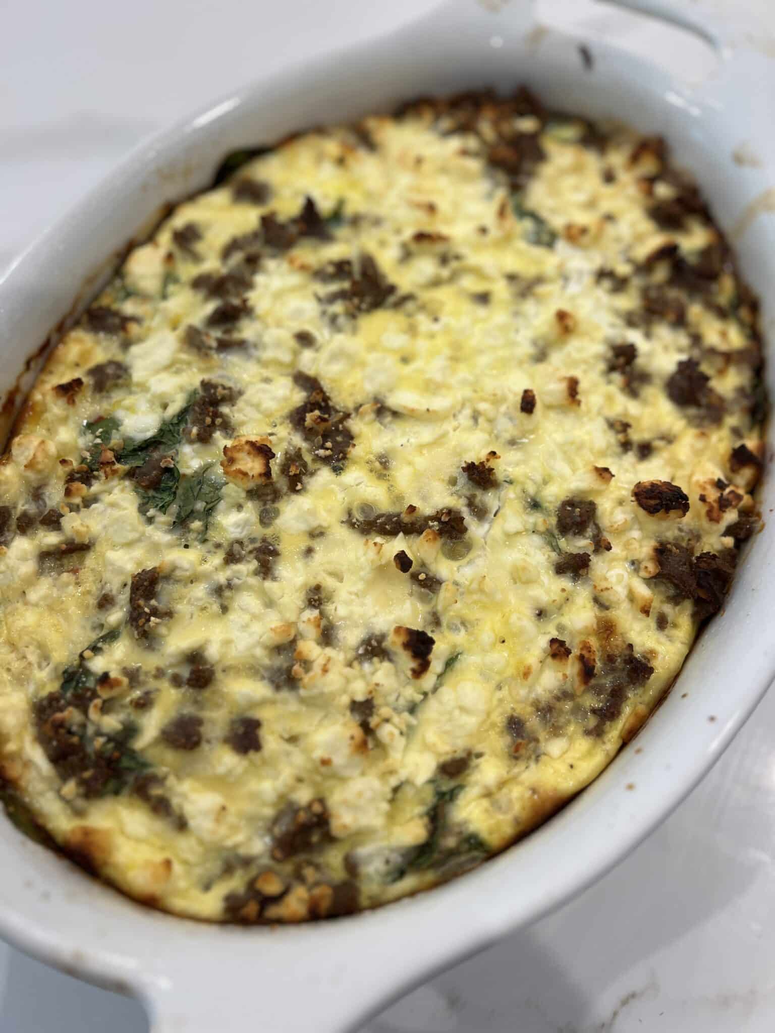 High protein breakfast casserole, breakfast meal prep, stilettos and diapers