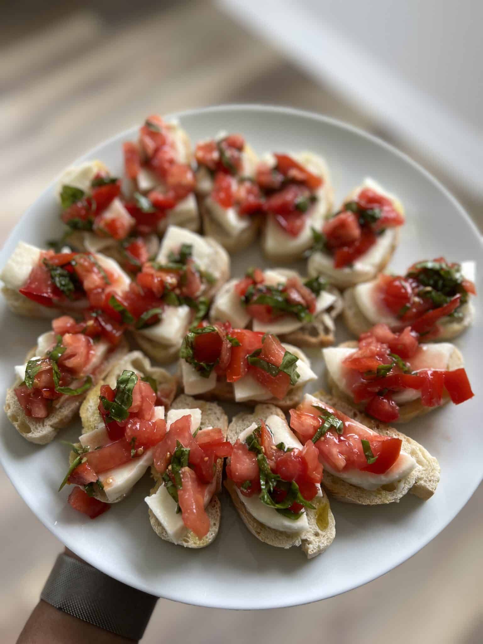 Homegrown Bruschetta, fresh basil, fresh tomatoes