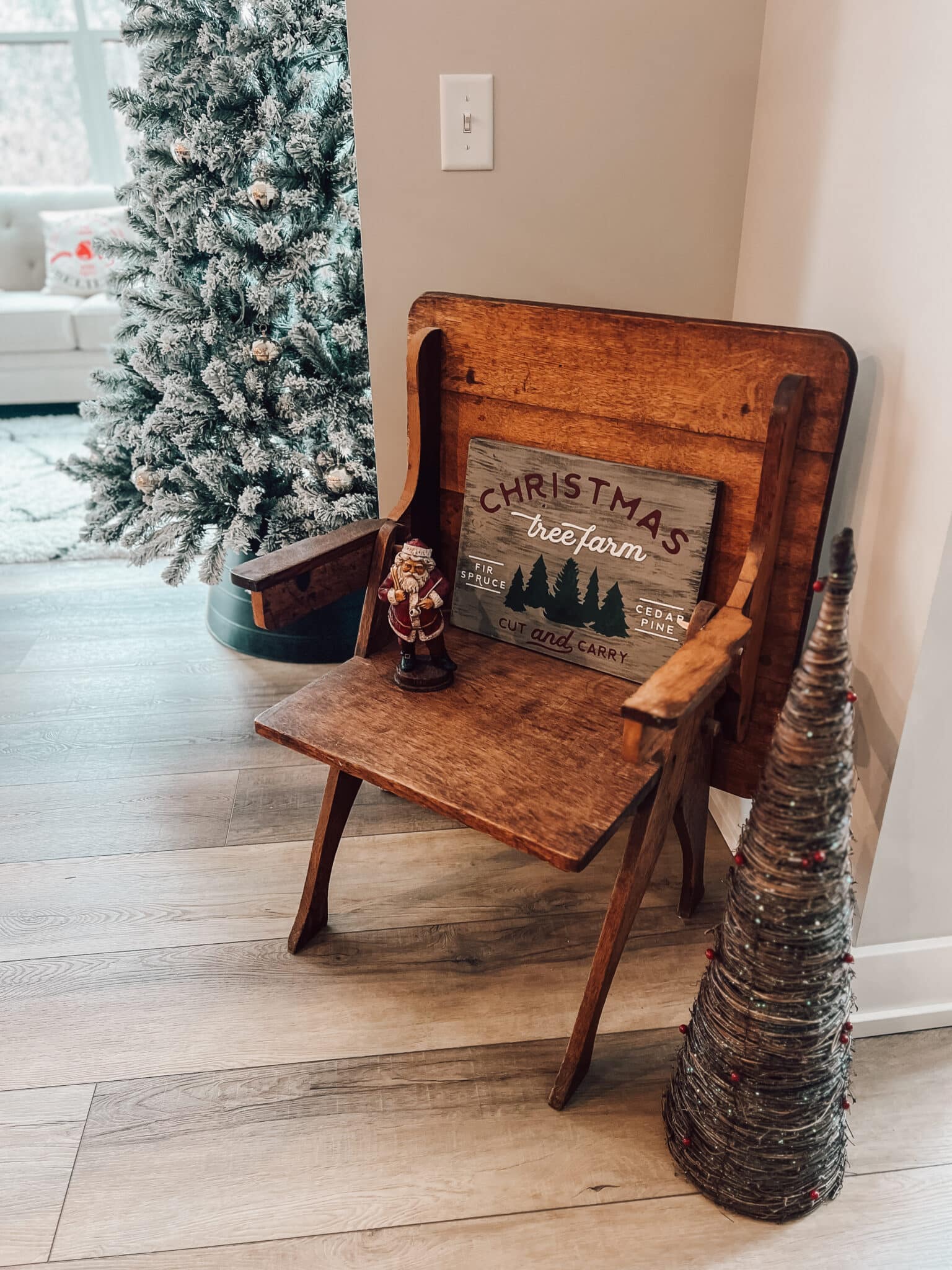 antique desk chair, home decor, christmas decor