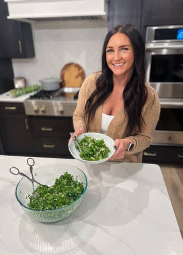 Kale Salad Recipe, new year healthy lunch, stilettos and diapers