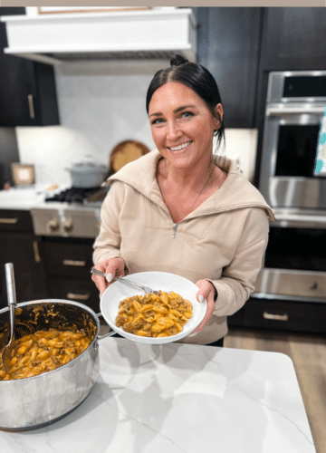 Protein Packed Healthy Hamburger Helper, easy dinner recipes, stilettos and diapers