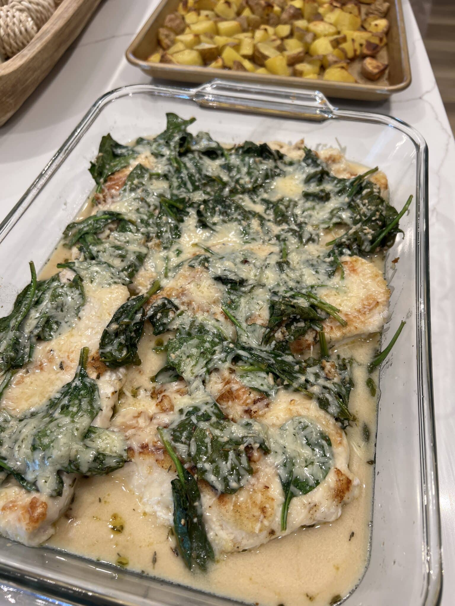 Lemon Butter spinach artichoke chicken, easy weeknight meals, stilettos and diapers