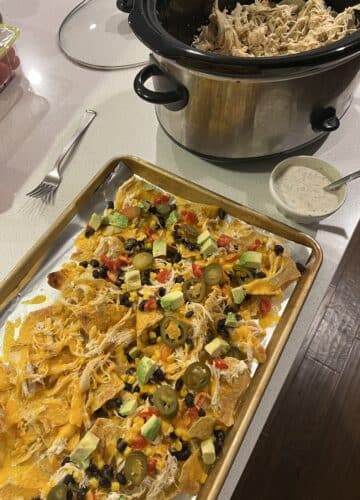 Weeknight shredded chicken nachos, easy weeknight meals, Stilettos and Diapers