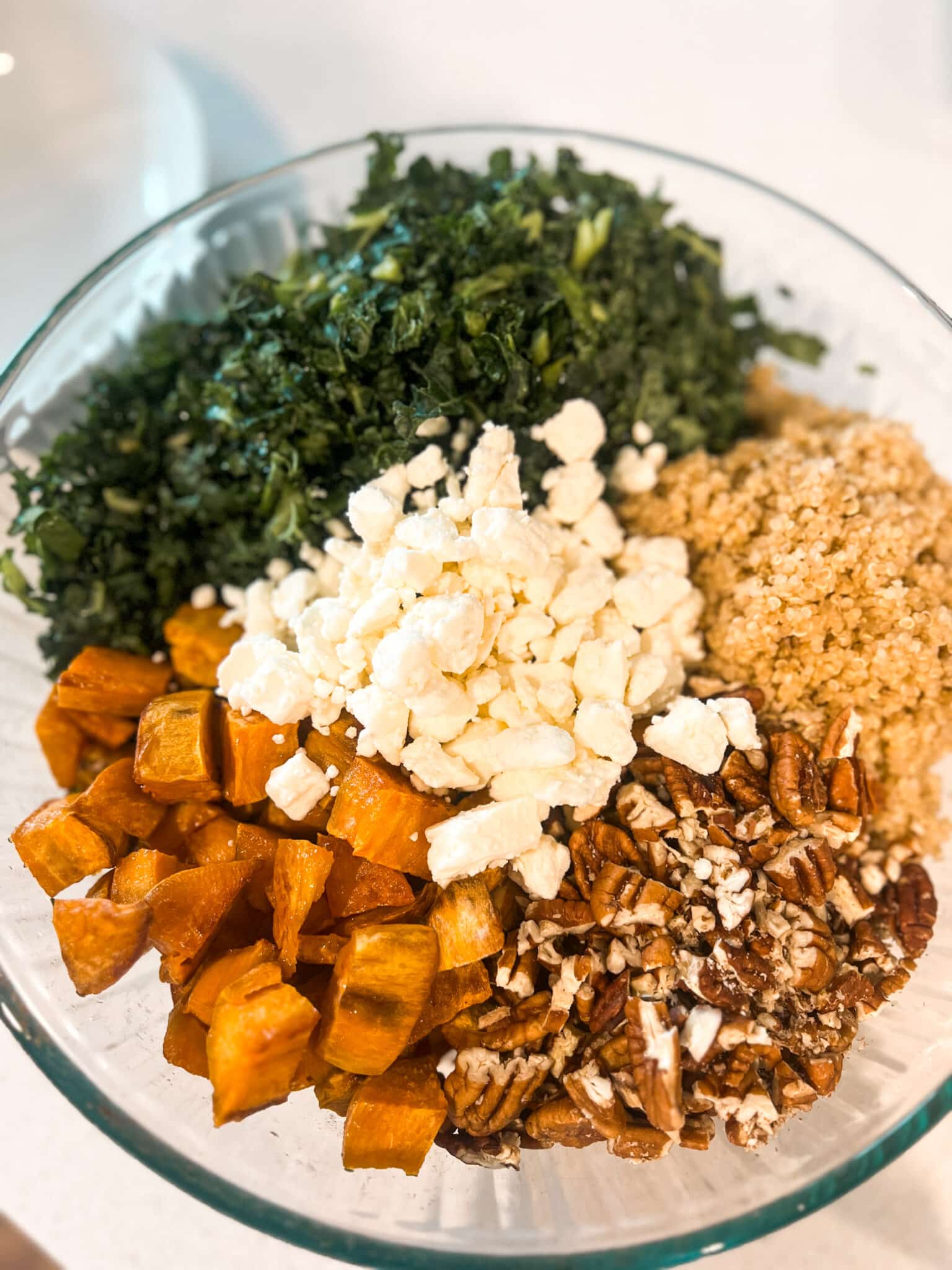 kale sweet potato quinoa salad, meal prep, healthy lunch, stilettos and diapers