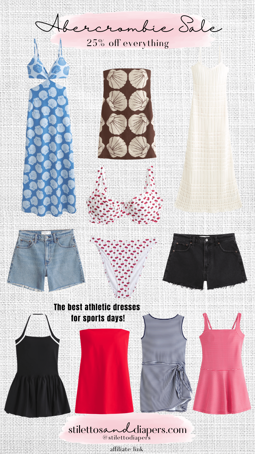 Abercrombie Sale, Abercrombie Memorial day sale, baseball mom outfits, stilettos and diapers