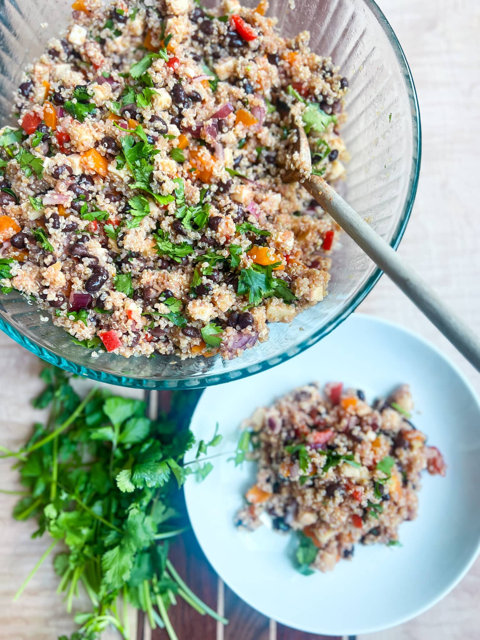Mexican Quinoa Salad, easy make ahead lunch, clean eating, stilettos and diapers