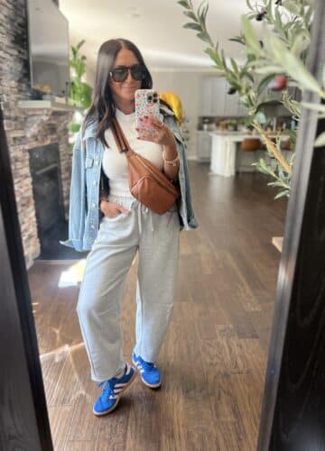 Barrel sweatpants, casual fall style, mom style, molly wey, found it on amazon