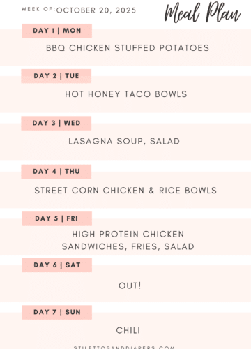 Fall meal plan, family friendly meal plan, Stilettos and Diapers