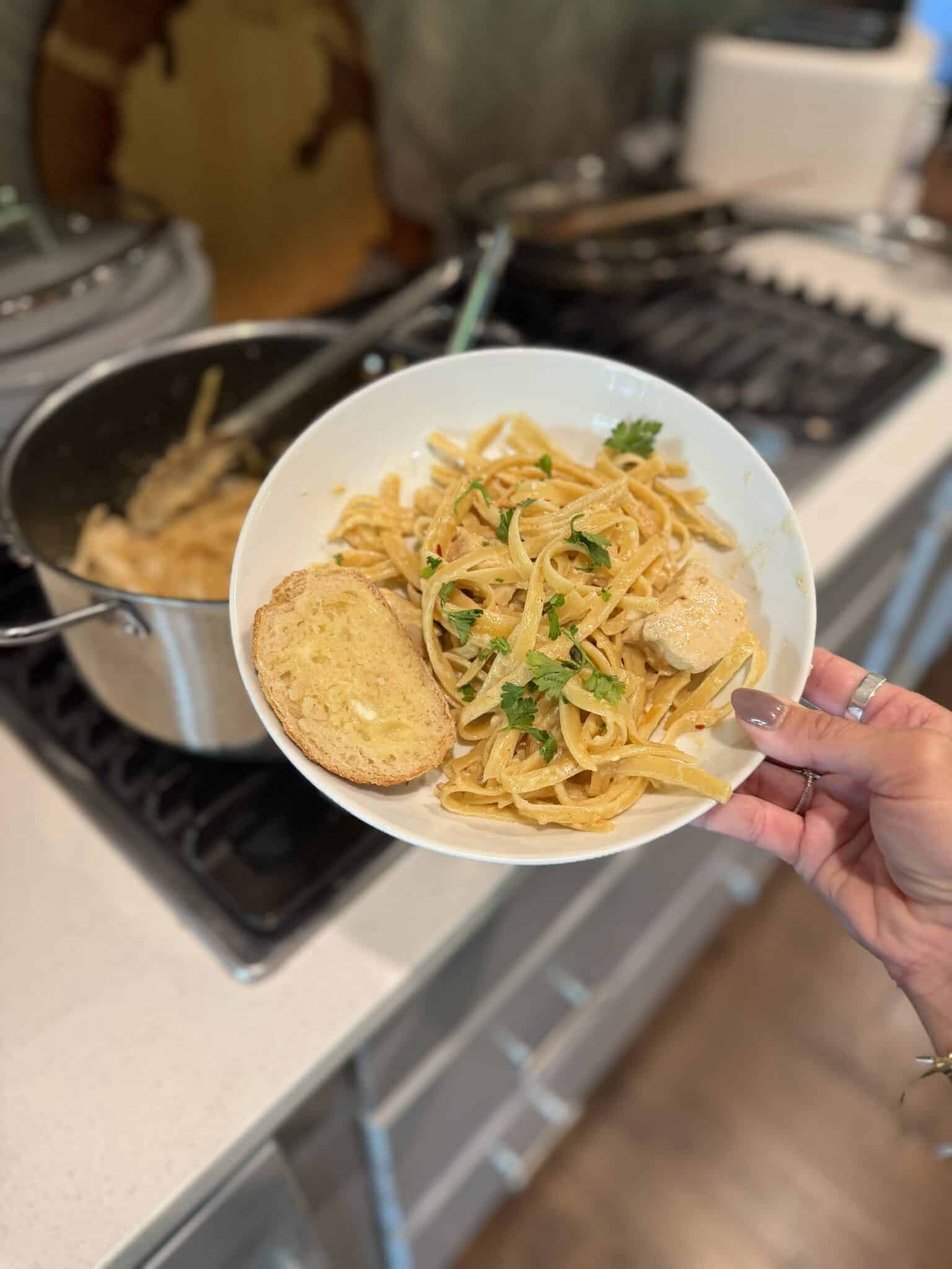 Cowboy Butter Chicken Pasta, Weeknight family meals, weeknight dinner, easy dinner, stilettos and diapers