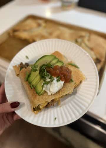 Sheetpan crunchwrap supreme, easy dinner ideas, teen friendly meal ideas, stilettos and diapers